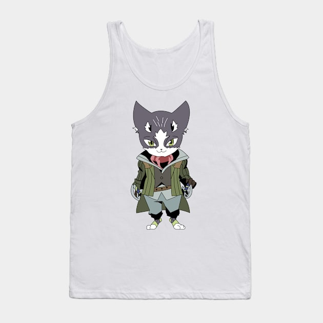 Nyanta Cat Shiroe Friend Tank Top by oneskyoneland